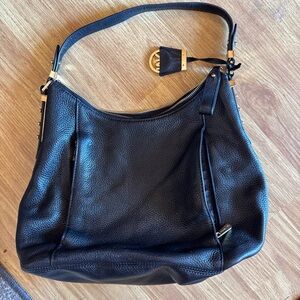 MICHAEL Michael Kors Black Pebbled Leather Shoulder Bag